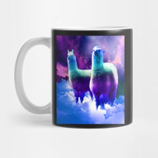 Crazy Funny Rainbow Llama In Space Mug